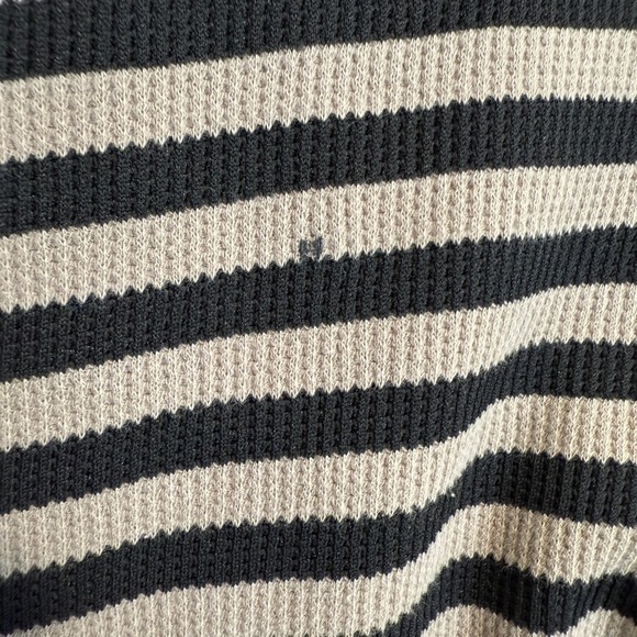 Nice Collective Henley Long Sleeve Shirt Top Womens Large Striped Knit Lounge - Picture 13 of 13